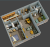 2 Bed 2 Bath 900 sq. Ft.